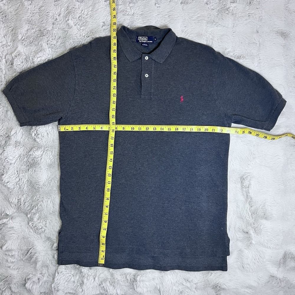 Polo by Ralph Lauren Men's Short Sleeve Polo Shirt – Heather Gray‎ – Size Large - Picture 6 of 13